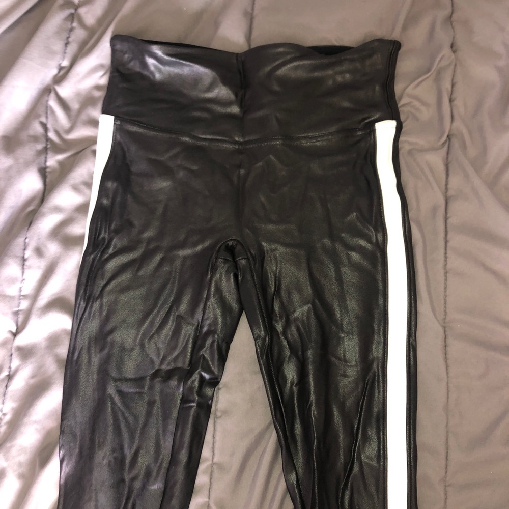 faux leather spandex leggings